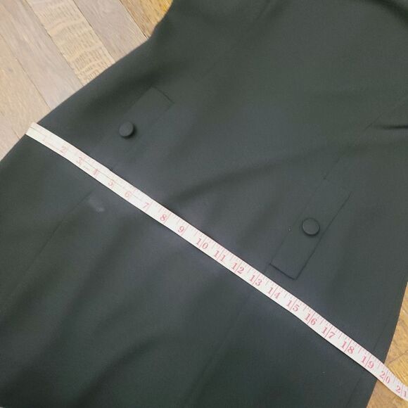 Vintage 80s Patricia Magali Black Metallic Gold Structured Long Sleeve Dress - Picture 13 of 17